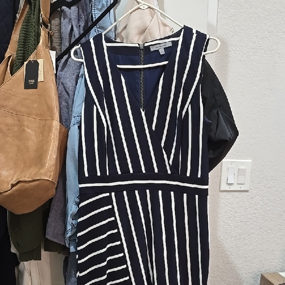 Classiques Entier Navy and White Midi Dress